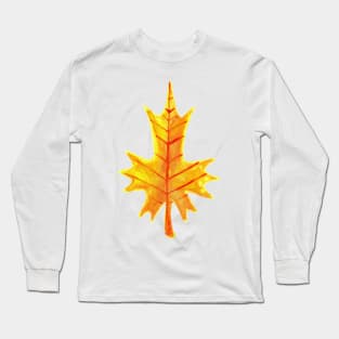 Golden Yellow Leaf Watercolor Long Sleeve T-Shirt